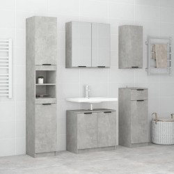 Meubles de salle de bain 5 pcs Gris béton Bois d'ingénierie 