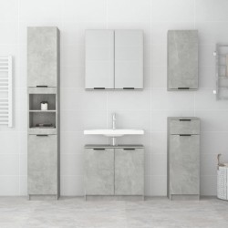Meubles de salle de bain 5 pcs Gris béton Bois d'ingénierie 