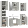 Meubles de salle de bain 5 pcs Gris béton Bois d'ingénierie 