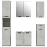 Meubles de salle de bain 5 pcs Gris béton Bois d'ingénierie 
