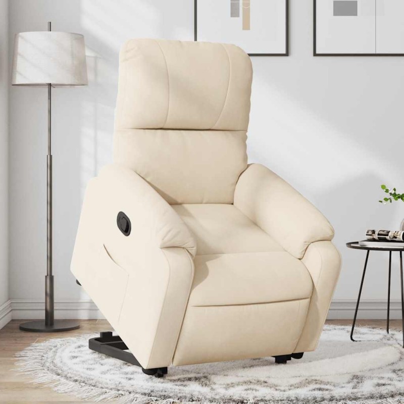 Fauteuil inclinable beige tissu microfibre 