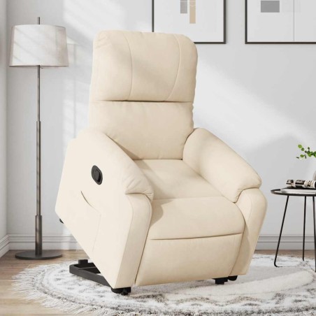 Fauteuil inclinable beige tissu microfibre 