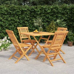 Ensemble à manger de jardin 5 pcs Bois de teck massif 