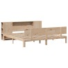 Lit bibliothèque sans matelas 180x200 cm bois massif de pin 