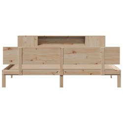 Lit bibliothèque sans matelas 180x200 cm bois massif de pin 