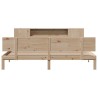 Lit bibliothèque sans matelas 180x200 cm bois massif de pin 