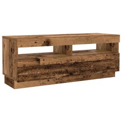 Meuble TV avec lumières LED vieux bois bois d'ingénierie 