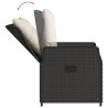 Ensemble à manger de jardin avec coussins 3 pcs Noir 