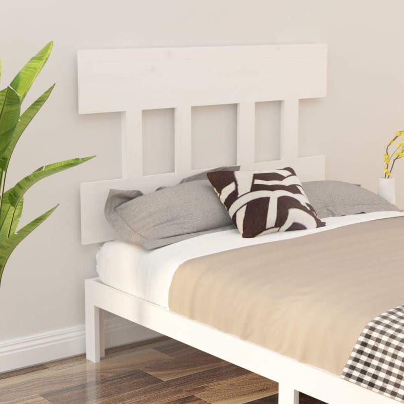 Tête de lit Blanc 103,5x3x81 cm Bois massif de pin Tête de lit Blanc 103,5x3x81 cm Bois massif de pin