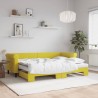 Lit de jour avec lit gigogne et matelas jaune 80x200 cm velours 