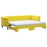 Lit de jour avec lit gigogne et matelas jaune 80x200 cm velours 