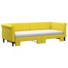 Lit de jour avec lit gigogne et matelas jaune 80x200 cm velours 