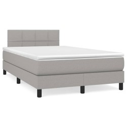 Sommier à lattes de lit et matelas gris clair 120x190 cm tissu 