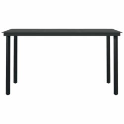 Ensemble à manger de jardin et coussins 5 pcs noir rotin verre 