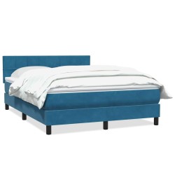 Sommier à lattes de lit et matelas bleu foncé 140x210cm velours 