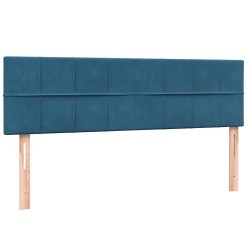 Sommier à lattes de lit et matelas bleu foncé 140x210cm velours 