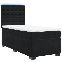 Sommier à lattes de lit avec matelas Noir 90x190 cm Velours 