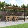 Pergola avec toit rétractable taupe 589x292x230 cm 