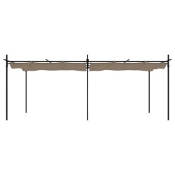 Pergola avec toit rétractable taupe 589x292x230 cm 