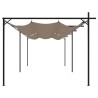 Pergola avec toit rétractable taupe 589x292x230 cm 