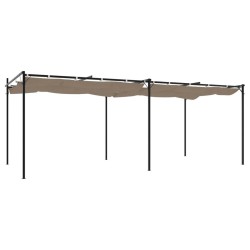 Pergola avec toit rétractable taupe 589x292x230 cm 