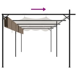 Pergola avec toit rétractable taupe 589x292x230 cm 