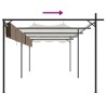 Pergola avec toit rétractable taupe 589x292x230 cm 