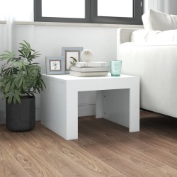 Table basse blanc 50x50x35 cm bois d'ingénierie 