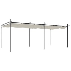 Pergola avec toit rétractable crème 589x292x230 cm 