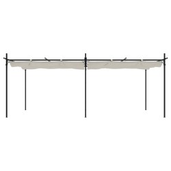 Pergola avec toit rétractable crème 589x292x230 cm 