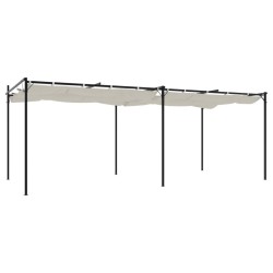 Pergola avec toit rétractable crème 589x292x230 cm 