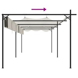 Pergola avec toit rétractable crème 589x292x230 cm 