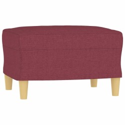 Canapé à 3 places avec repose-pieds Rouge bordeaux 180 cm Tissu 