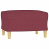 Canapé à 3 places avec repose-pieds Rouge bordeaux 180 cm Tissu 
