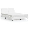 Lit avec matelas blanc 140x190 cm similicuir 