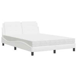 Lit avec matelas blanc 140x190 cm similicuir 