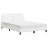 Lit avec matelas blanc 140x190 cm similicuir 