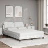 Lit avec matelas blanc 140x190 cm similicuir 