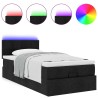 Lit ottoman avec matelas noir 90x200 cm tissu 