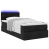 Lit ottoman avec matelas noir 90x200 cm tissu 