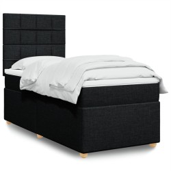 Sommier à lattes de lit avec matelas Noir 90x200 cm Tissu 
