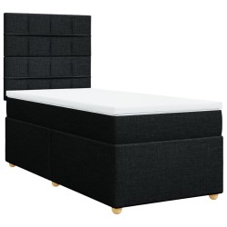 Sommier à lattes de lit avec matelas Noir 90x200 cm Tissu 