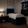 Sommier à lattes de lit avec matelas Noir 90x200 cm Tissu 