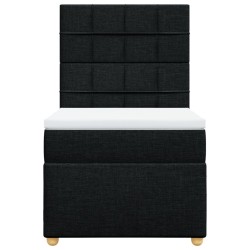Sommier à lattes de lit avec matelas Noir 90x200 cm Tissu 