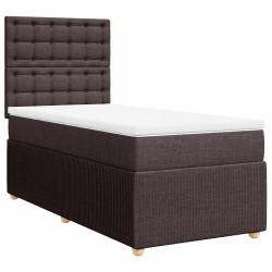 Sommier à lattes de lit avec matelas Marron foncé 90x200 cm 