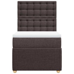Sommier à lattes de lit avec matelas Marron foncé 90x200 cm 