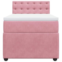 Sommier à lattes de lit avec matelas Rose 100x200 cm Velours 