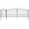 Portail de clôture de jardin avec dessus en lance 5x2,25 m Noir 