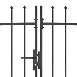 Portail de clôture de jardin avec dessus en lance 5x2,25 m Noir 