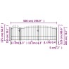 Portail de clôture de jardin avec dessus en lance 5x2,25 m Noir 